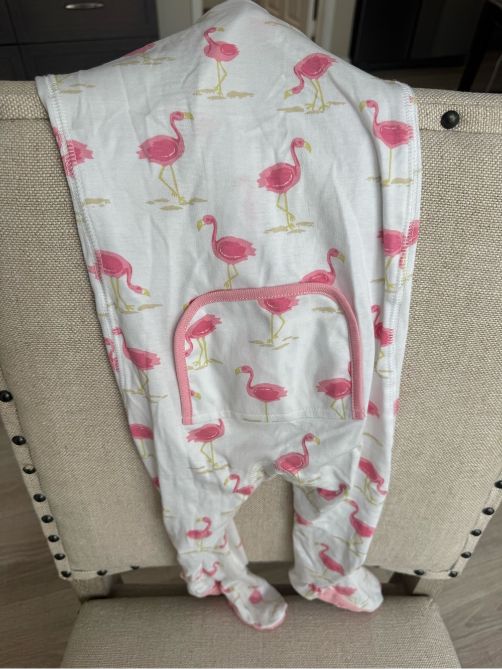 The Beaufort Bonnet Company Pink Flamingo Footed Pajamas